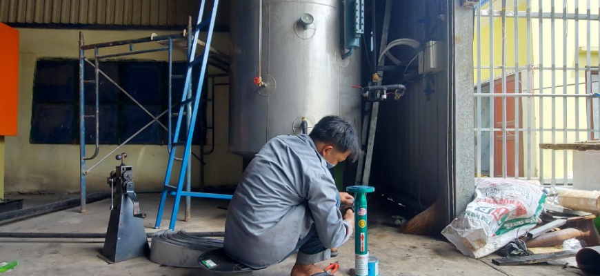 Lắp thiết bị tẩy cáu cặn công ty lò hơi
